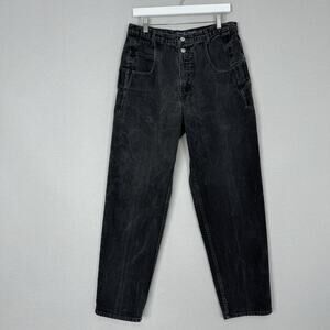 Vintage Guess Womens Jeans 33 Black Pascal Loose Fit Tapered Acid Wash 90s Y2K